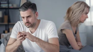 A man and woman in a disagreement.