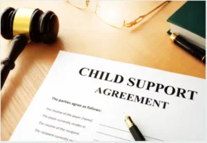 Child support agreement document.