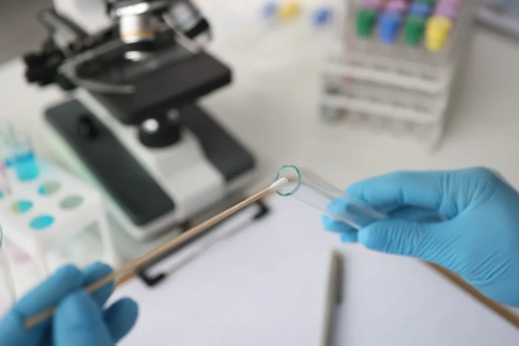 A technician conducting a DNA analysis.